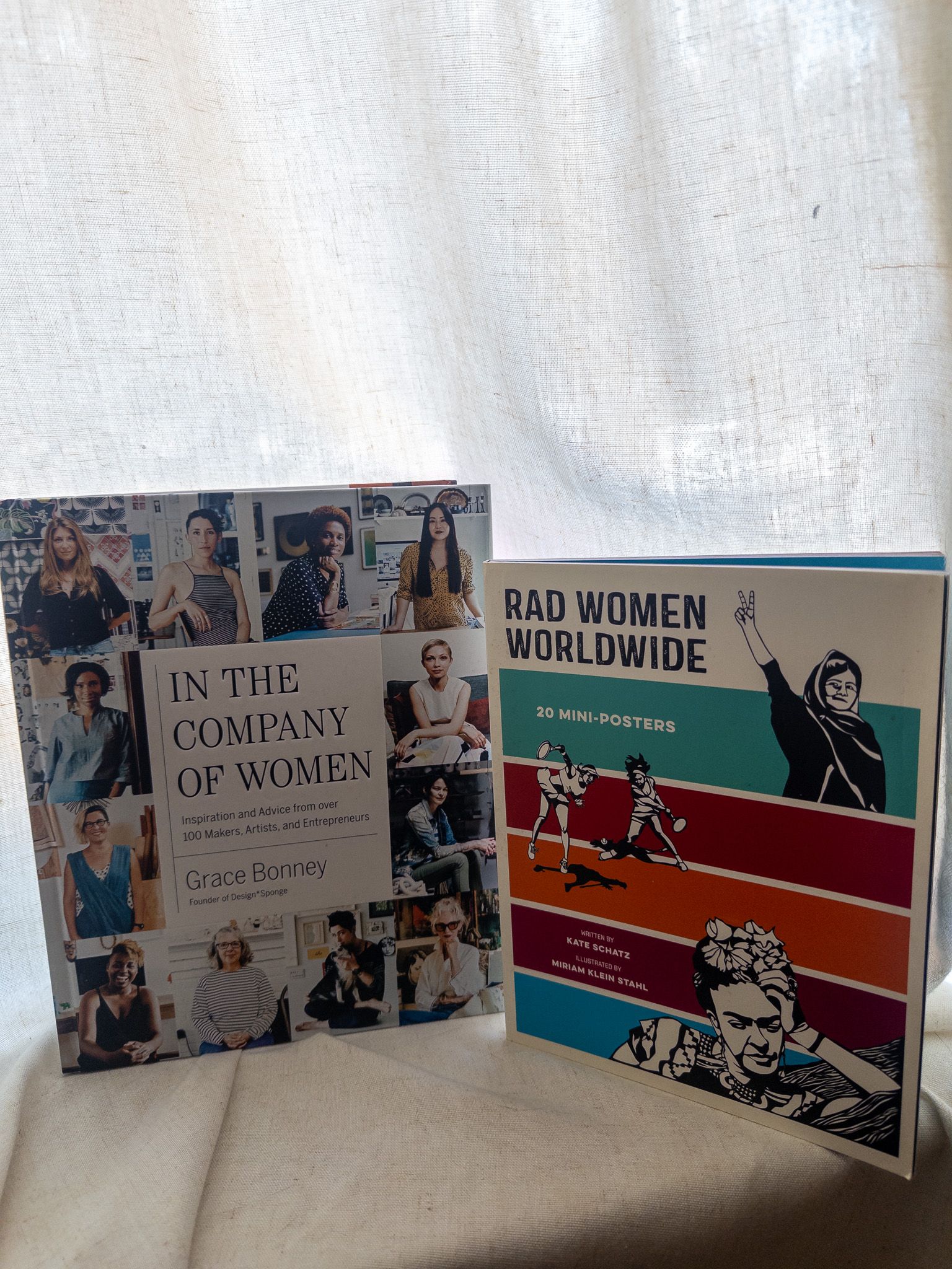 "In the Company of Women" by Grace Bonney next to "Rad Women Worldwide".