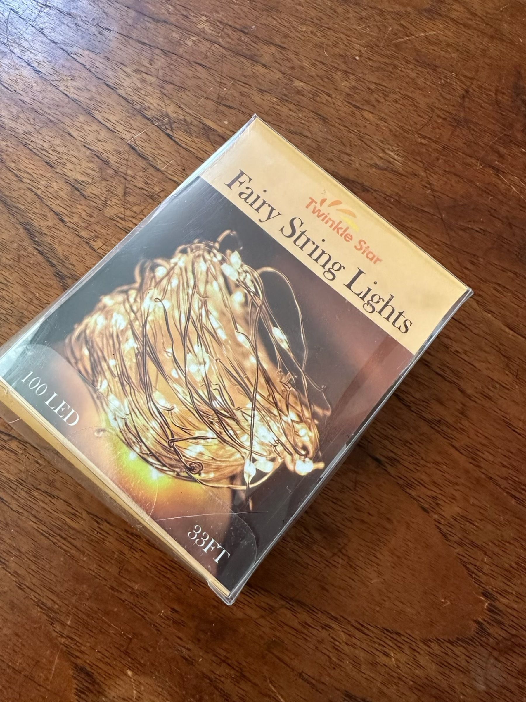 Twinkle Star fairy string lights, 33 ft / 100 warm-white LED, new in box.