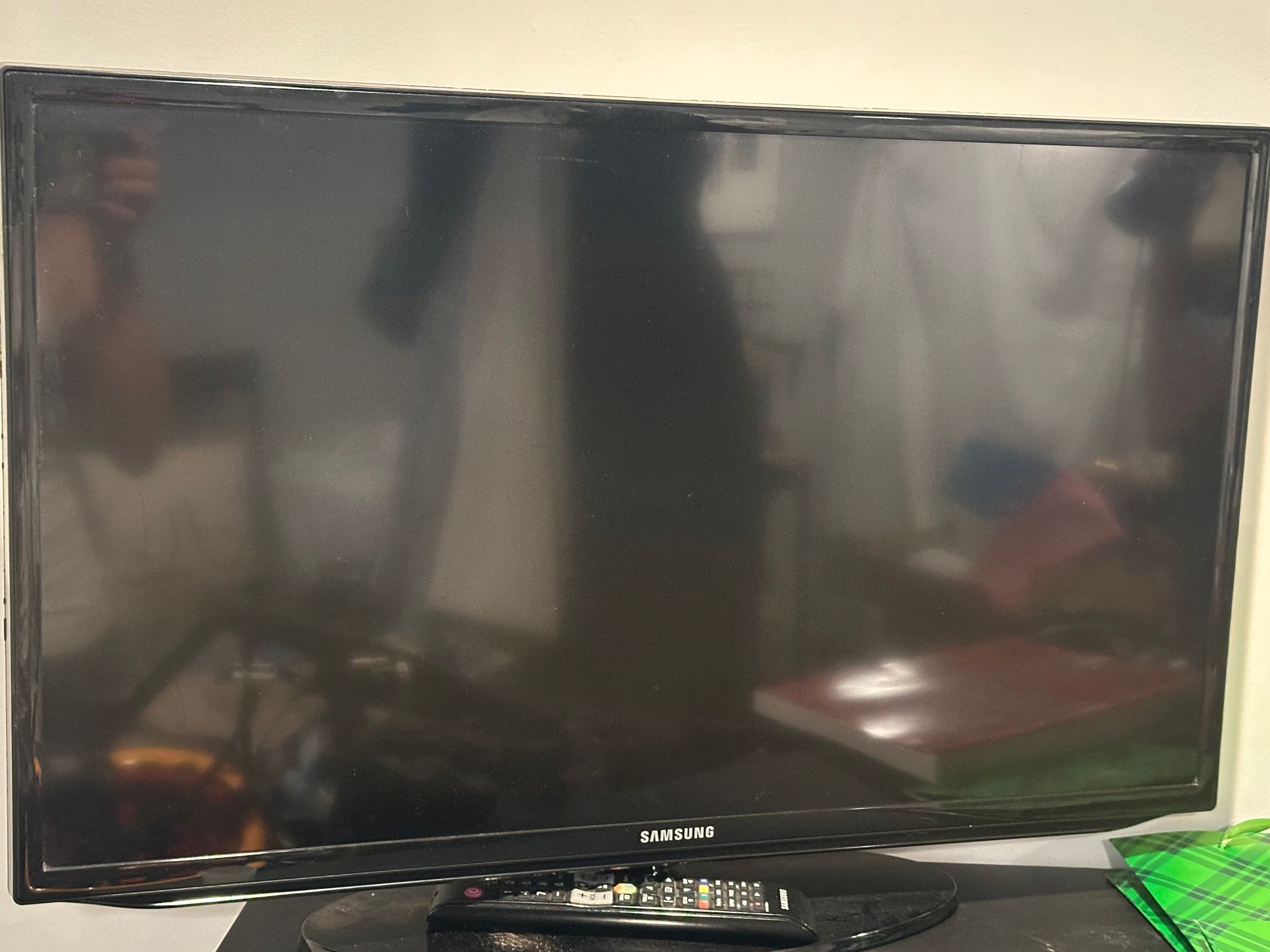 Samsung flat-screen TV.