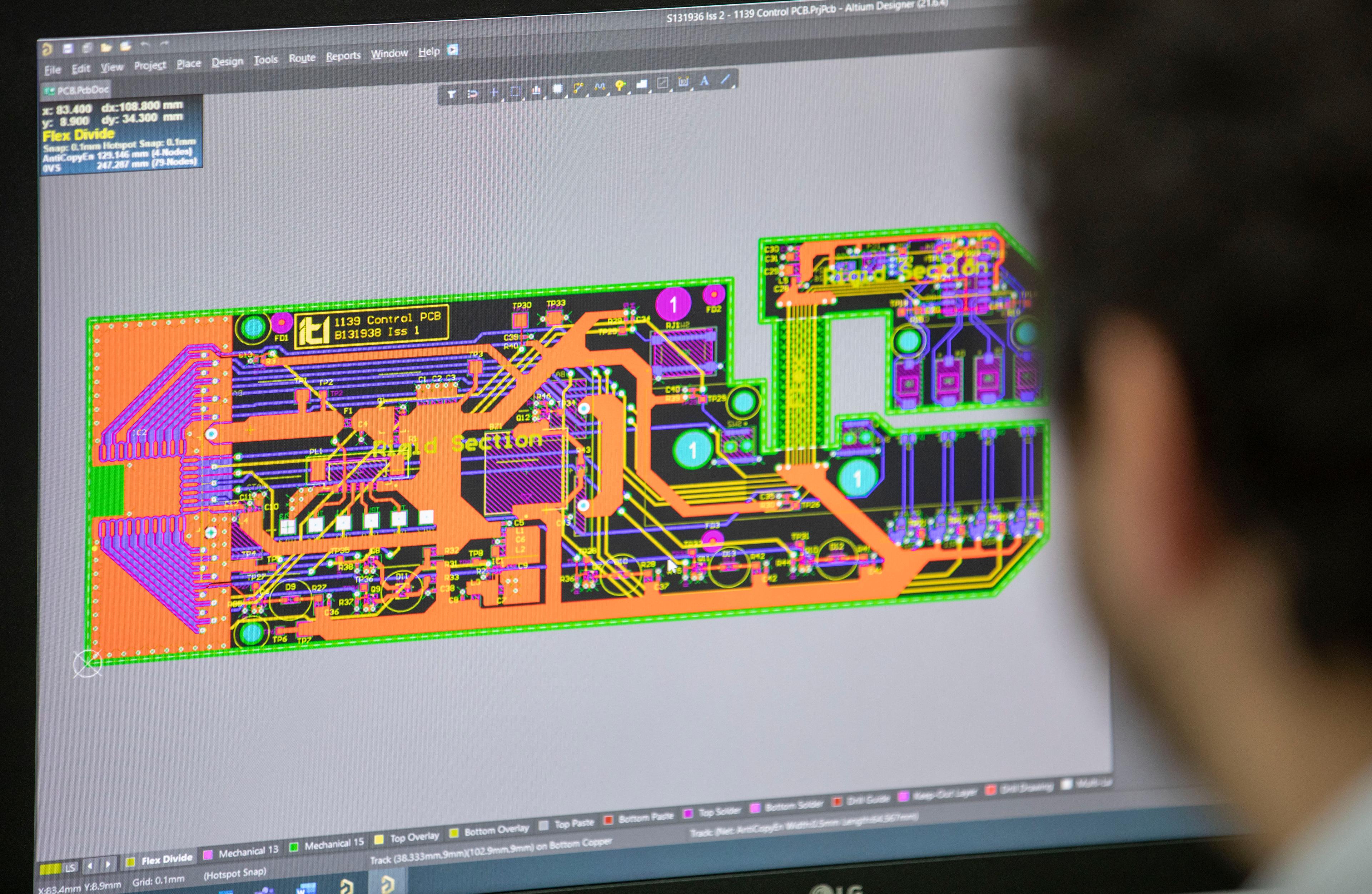 Engineer designing a circuit board