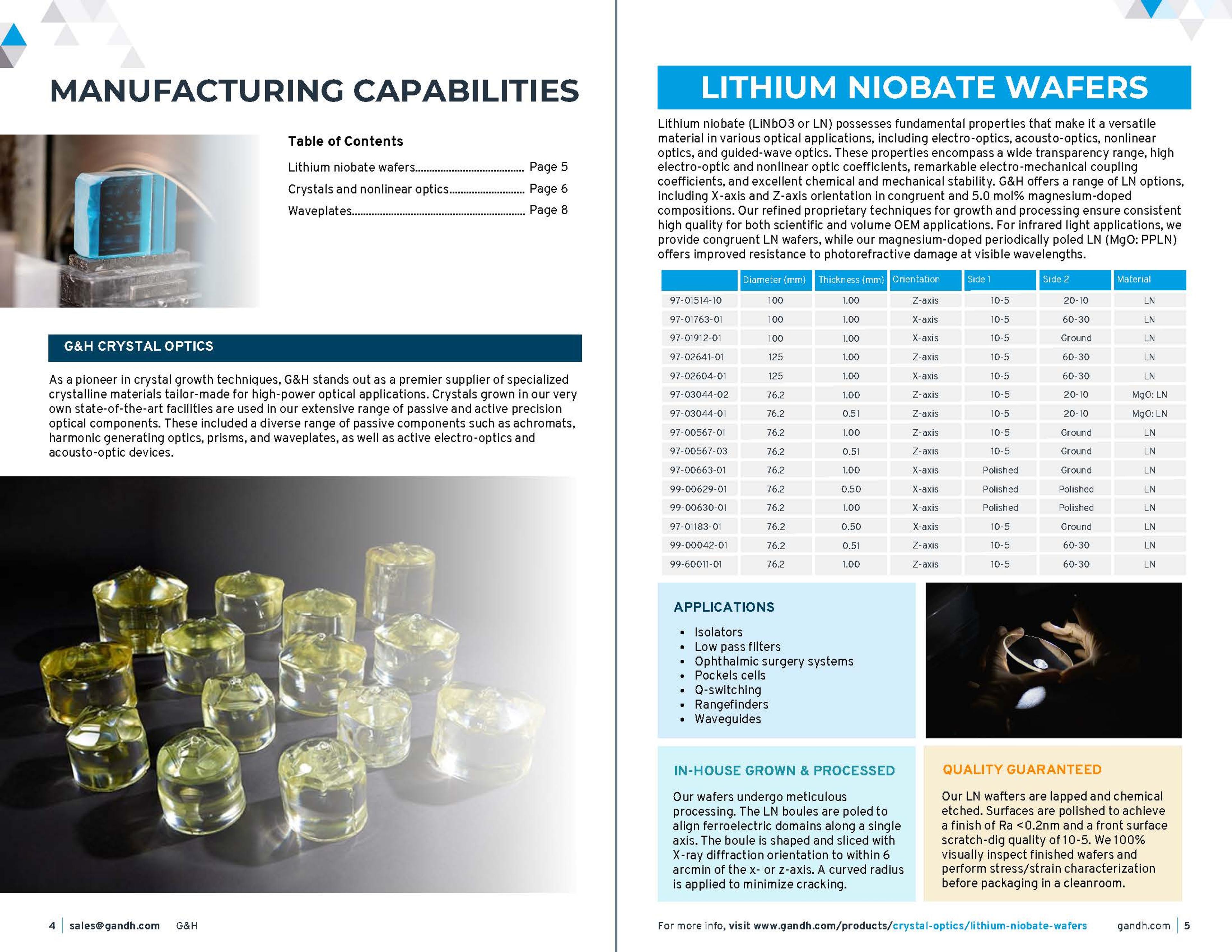 G&H Product & Solutions Guide - Crystal Optics Page 04-05