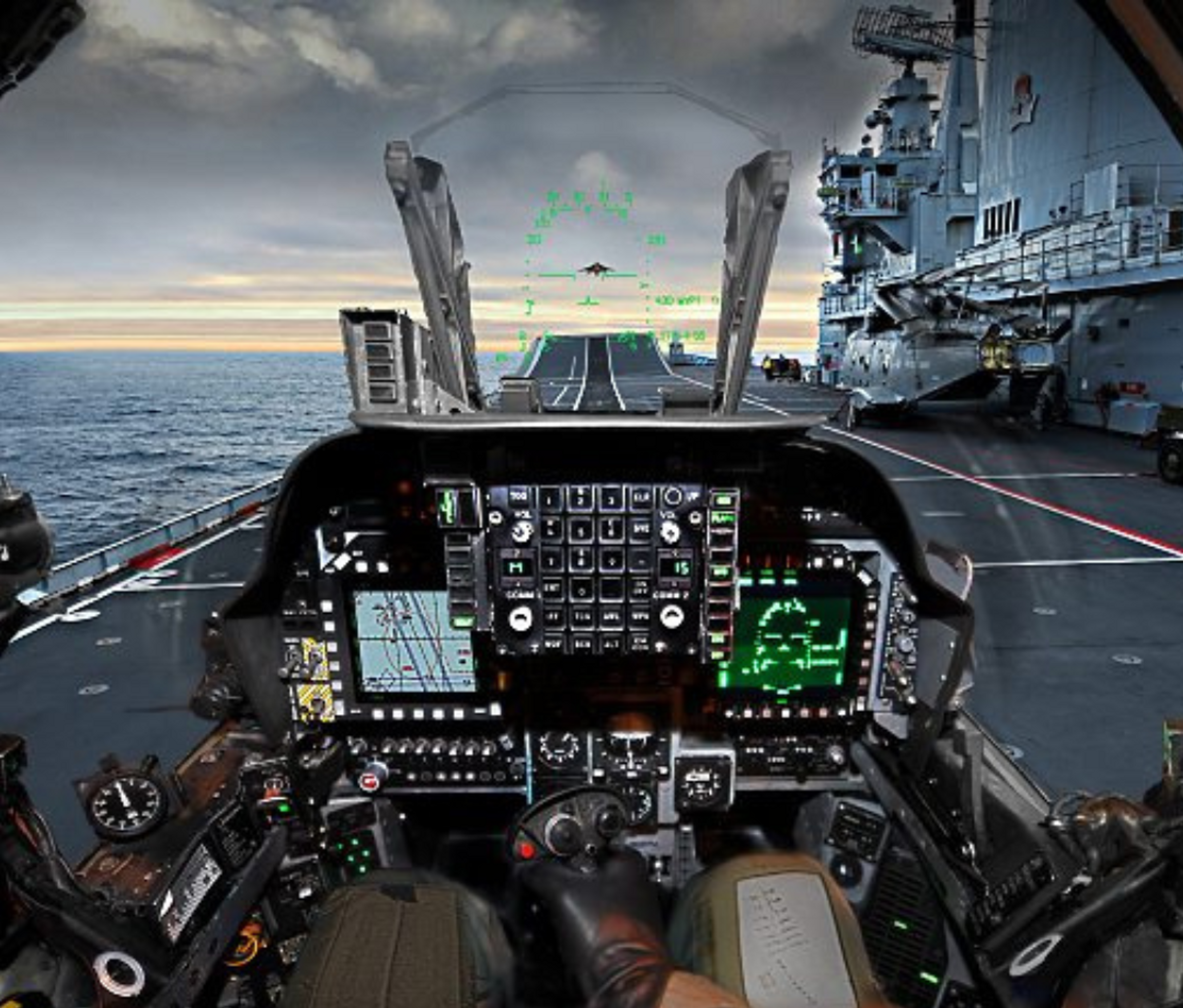 aircraft cockpit onboard aircraft carrier