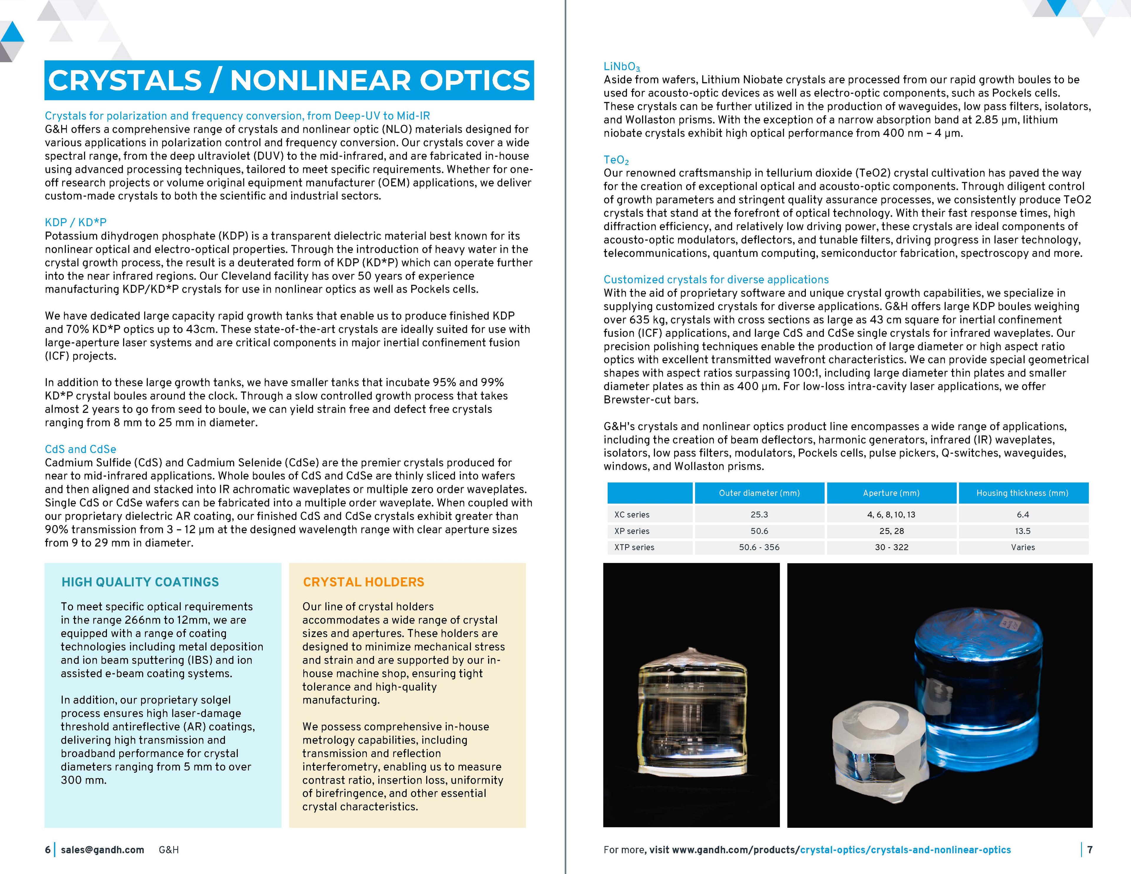 G&H Product & Solutions Guide - Crystal Optics Page 06-07