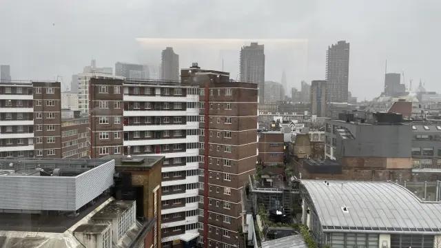 Panoramic city skyline view from IQ City Residence student accommodation in London, offering modern university housing close to major colleges and transport links.