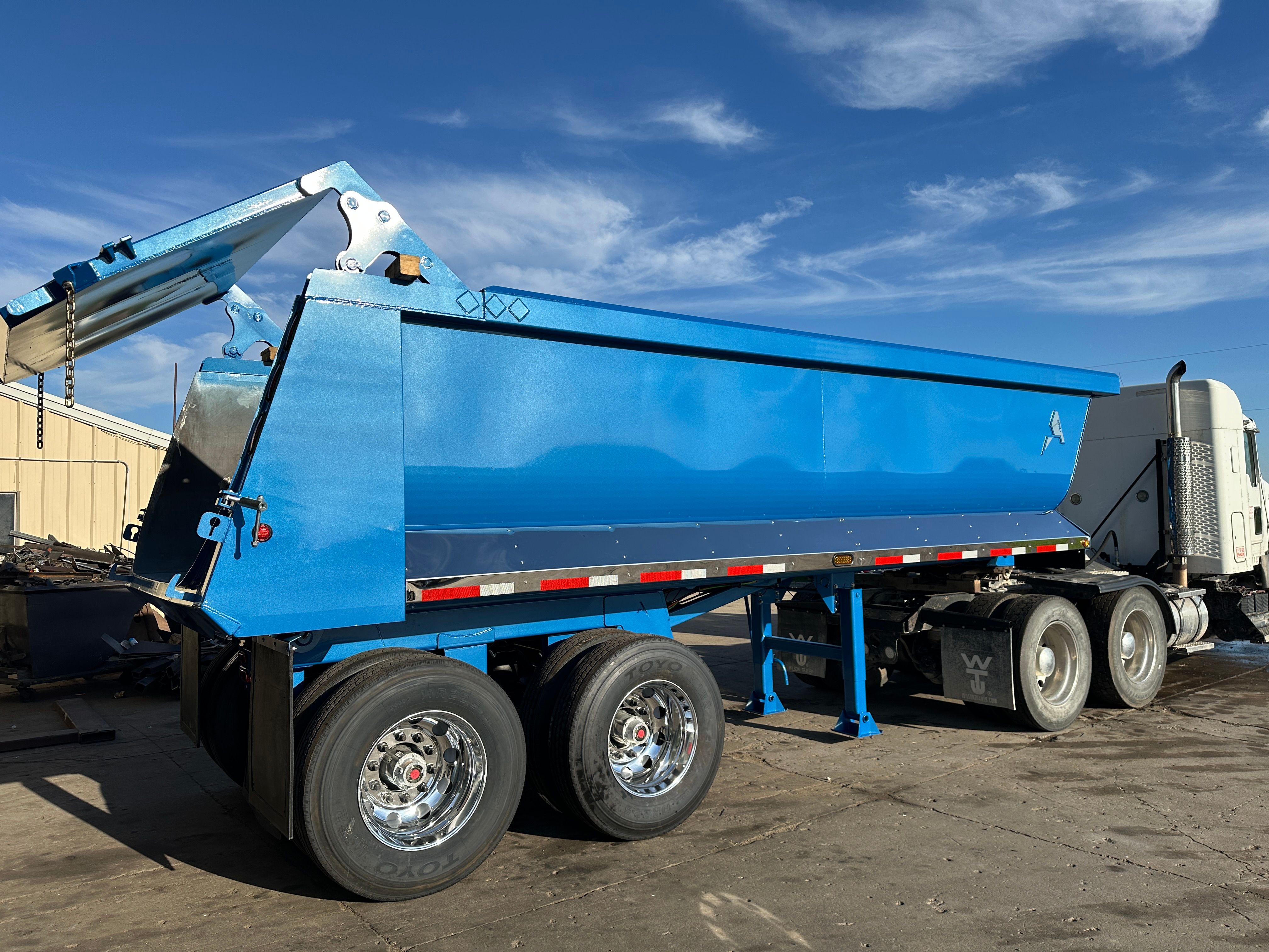Contractor fleet dump trailers built by ALKO Manufacturing