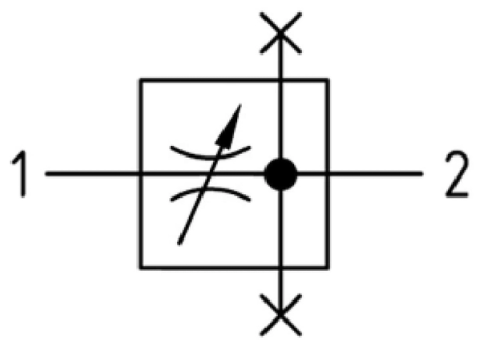 Naaldventiel 00-GRO 1/4 — pneumatisch symbool