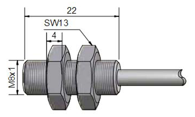 Hubzähler IAS-10 (Nicht-ATEX) IAS-10-M8-S — Abmessungen