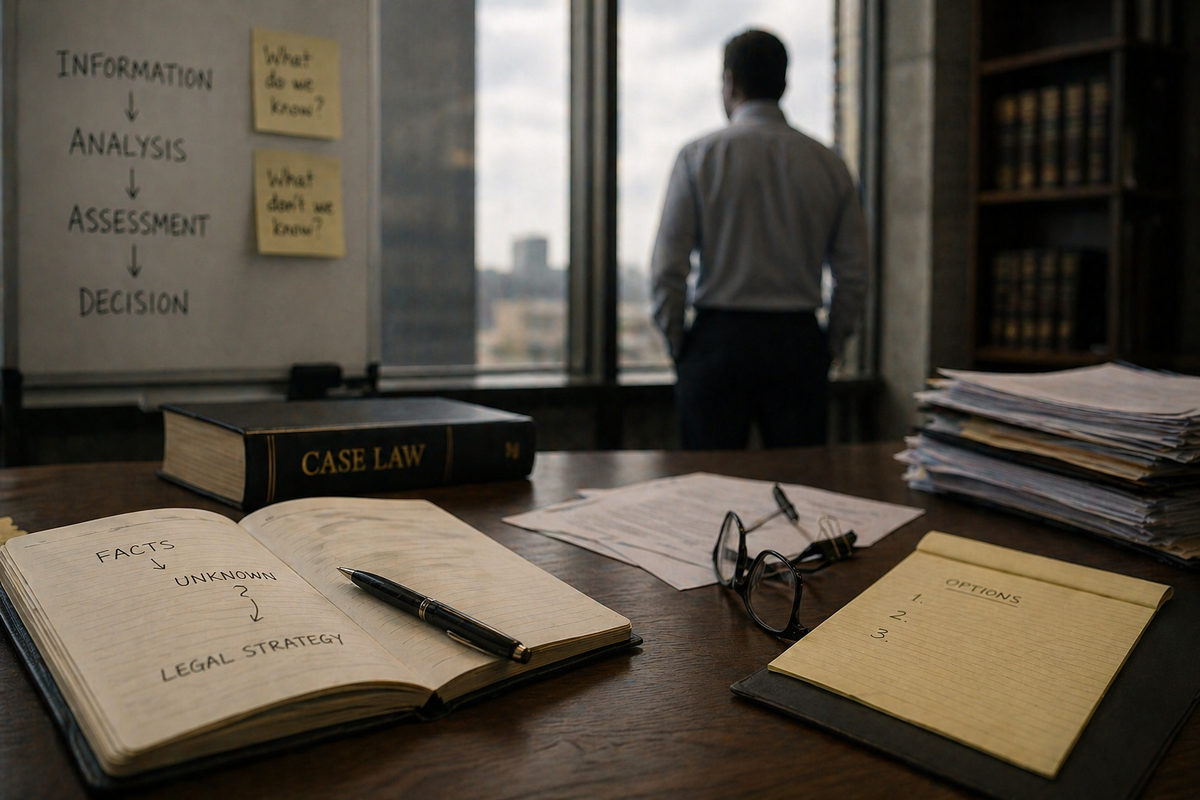 Deciding Without Certainty: How Legal Strategy Is Built Under Incomplete Information