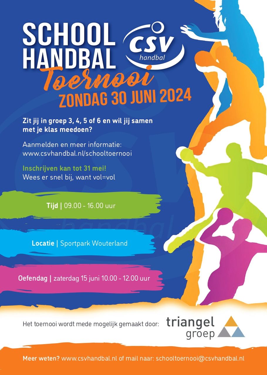 flyer schoolhandbaltoernooi bij csv