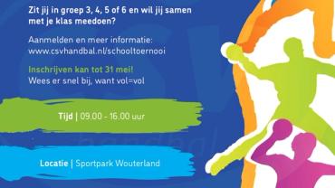 flyer schoolhandbaltoernooi bij csv