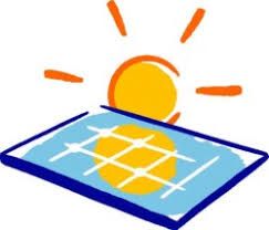 Zon en zonnepaneel logo