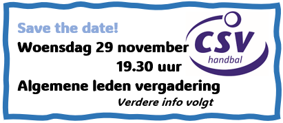 Save the date! Woensdag 29 november 19:30 Algemene ledenvergadering - Verdere info volgt.