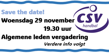 Save the date! Woensdag 29 november 19:30 Algemene ledenvergadering - Verdere info volgt.