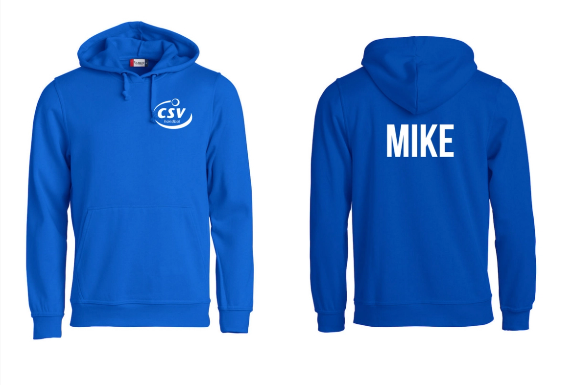 De azuurblauwe CSV-hoodie