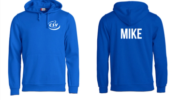 De azuurblauwe CSV-hoodie