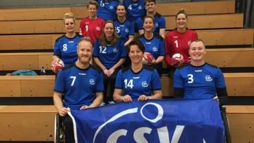 Teamfoto van het rolstoelhandbalteam in België