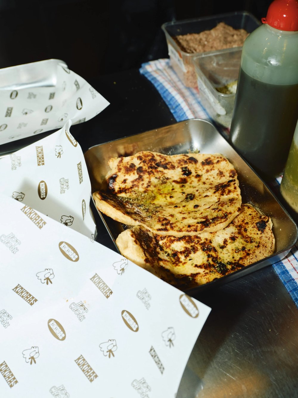 Flatbread on Kokoras printed paper