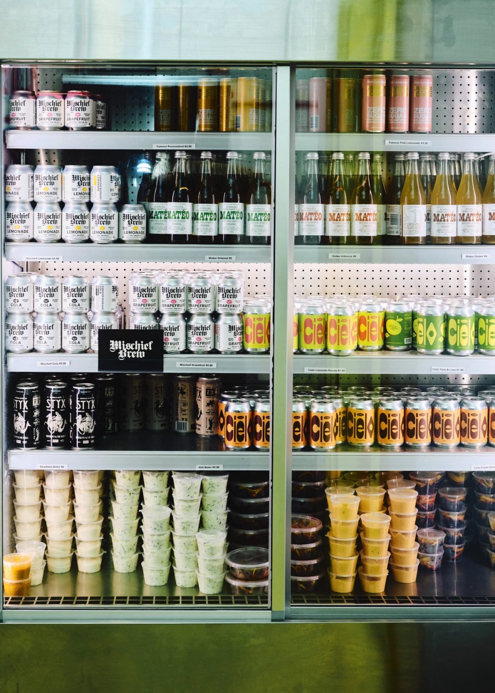 The Kokoras drinks and salad fridge
