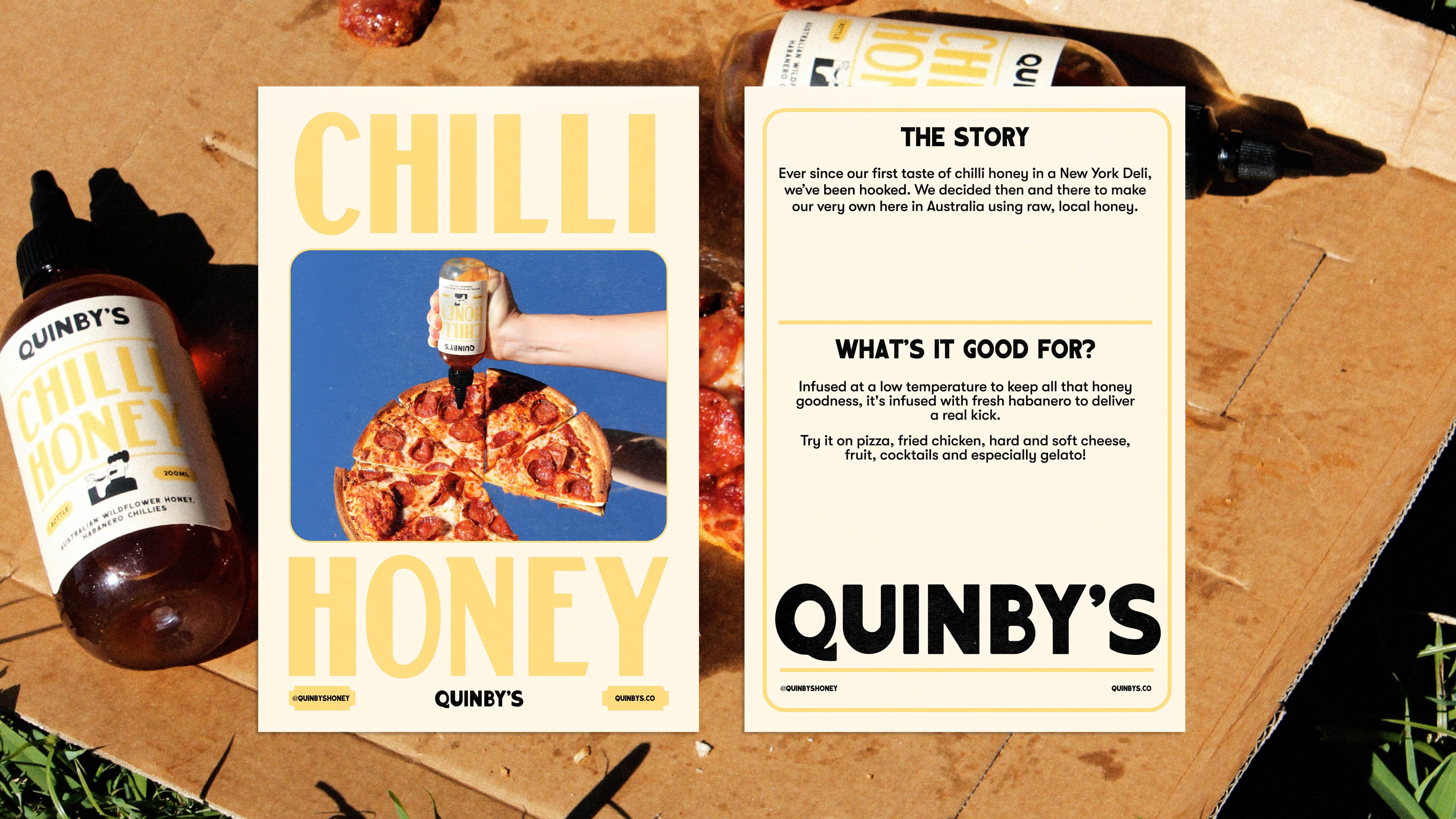 Quinby's Chilli Honey Brand Identity & Packaging by After Hours Studio