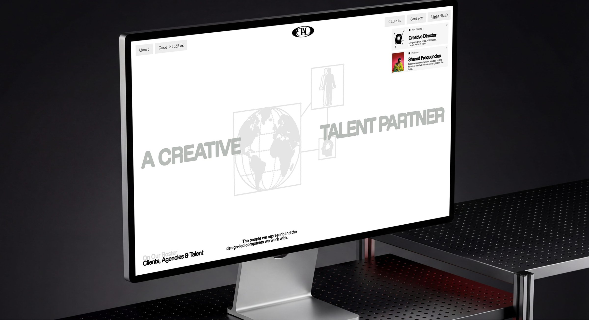The new Opal website on a desktop monitor: "A creative talent partner"