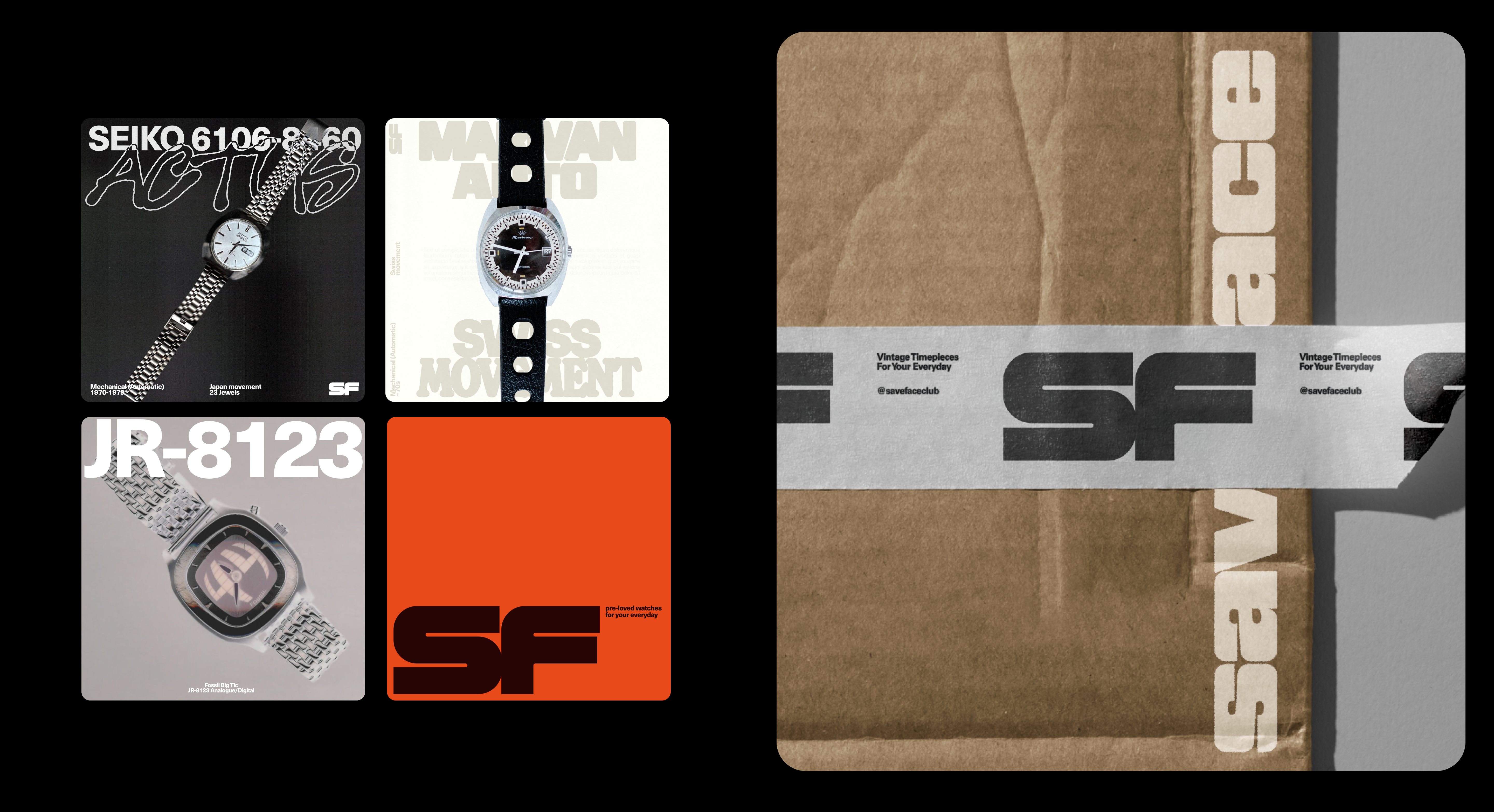 saveface socials and mailer packaging by After Hours