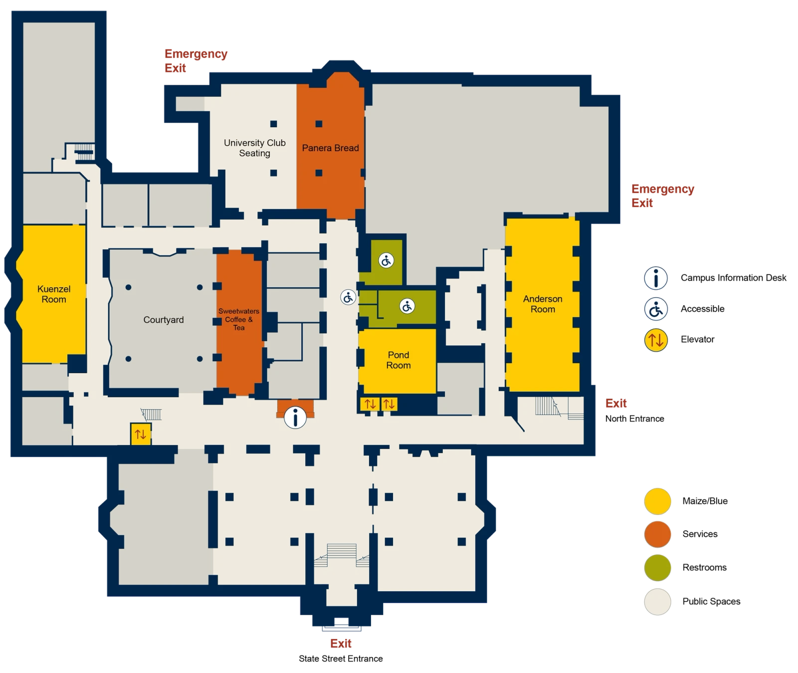 First floor of michigan union