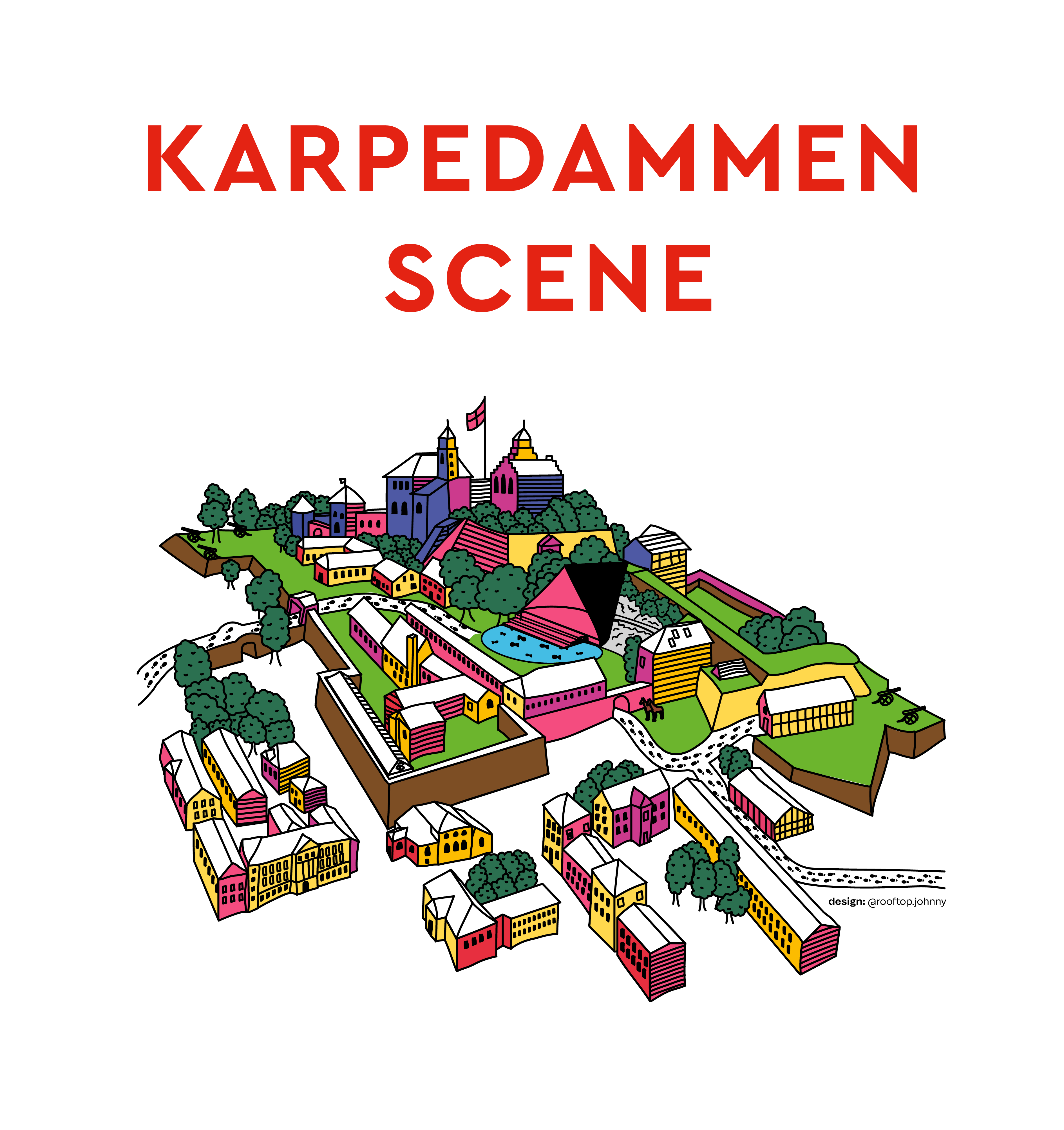 kart over Karpedammen scene på Akershus festning