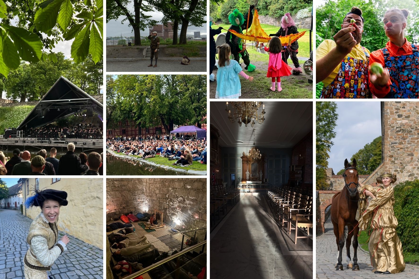 bildecollage fra forestillinger ute 