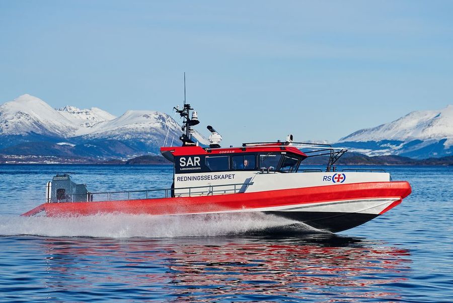 redningsskøyte på sjøen