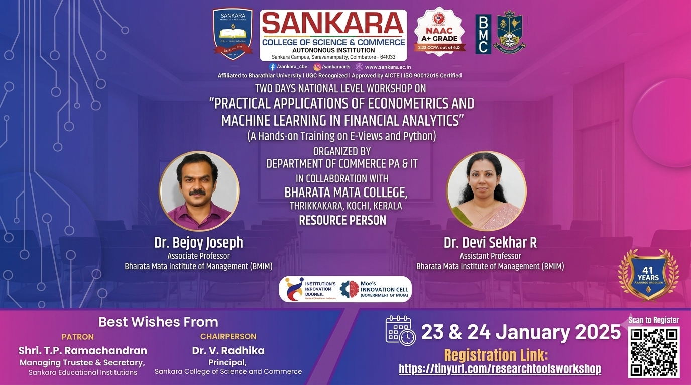 Two-Day National Level Workshop on "Practical Applications of Econometrics and Machine Learning in Financial Analytics"