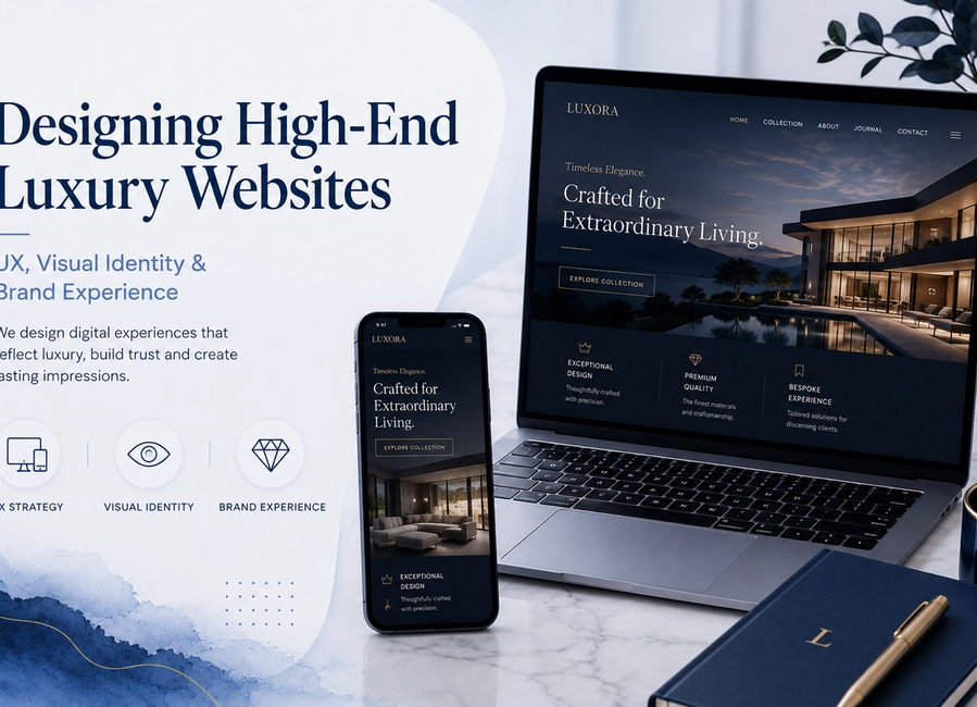 High-end luxury website design with premium UX, visual identity and brand experience