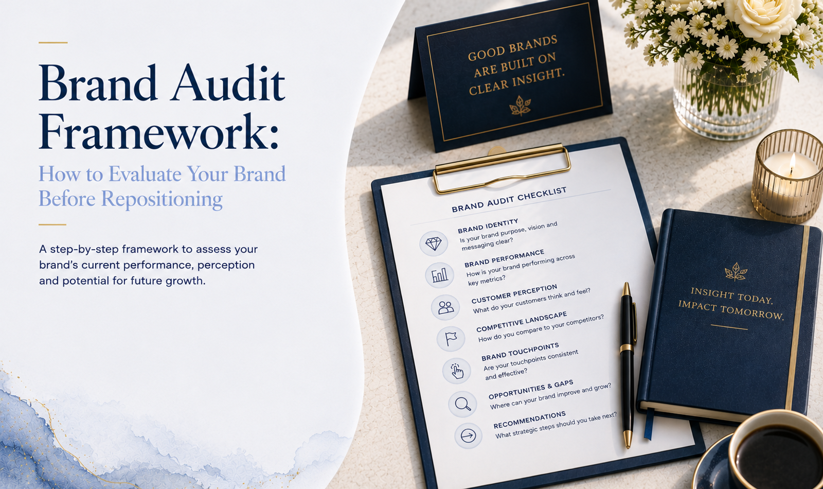 Brand audit framework for evaluating a brand before repositioning