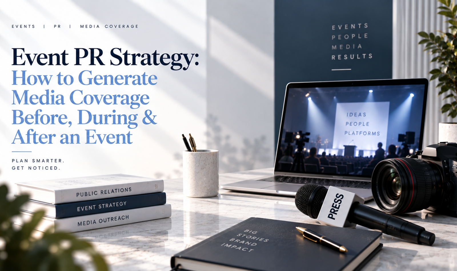 Event PR strategy with journalists and photographers covering a branded event