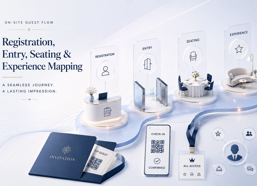 On-Site Guest Flow: Registration, Entry, Seating & Experience Mapping