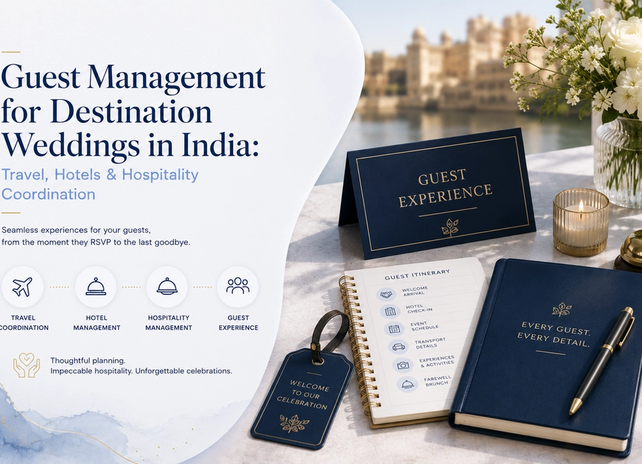 Guest management for destination weddings in India with travel, hotel and hospitality coordination