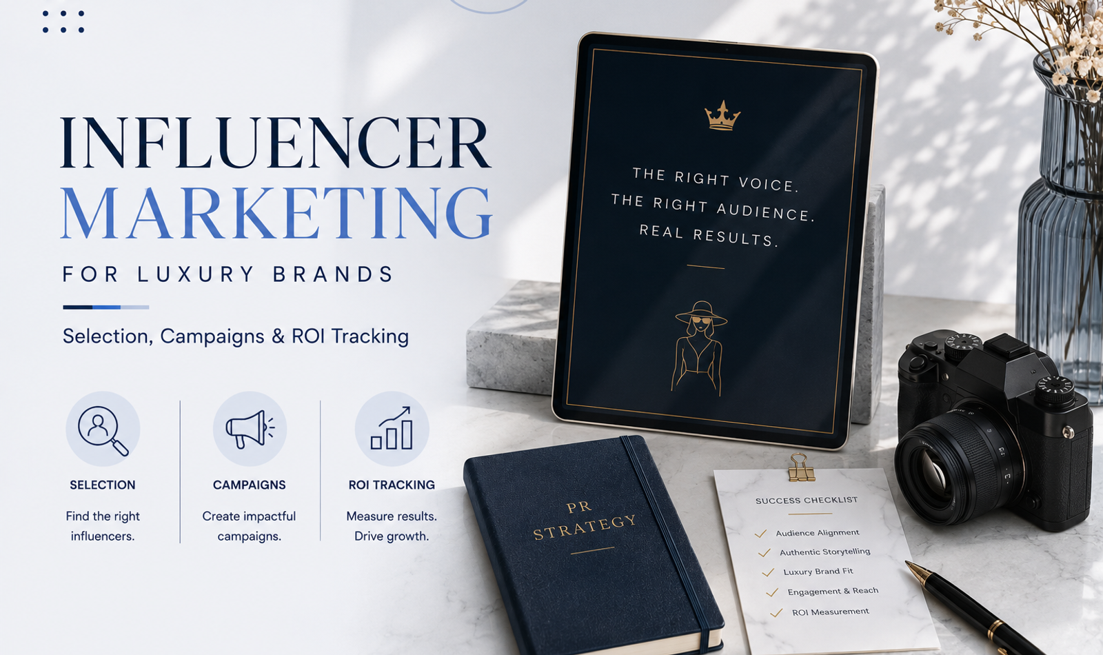Influencer Marketing for Luxury Brands: Selection, Campaigns & ROI Tracking