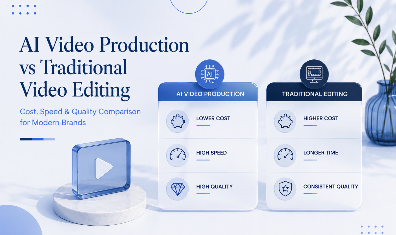 AI Video Production vs Traditional Video Editing: Cost, Speed and Quality Comparison for Modern Brands