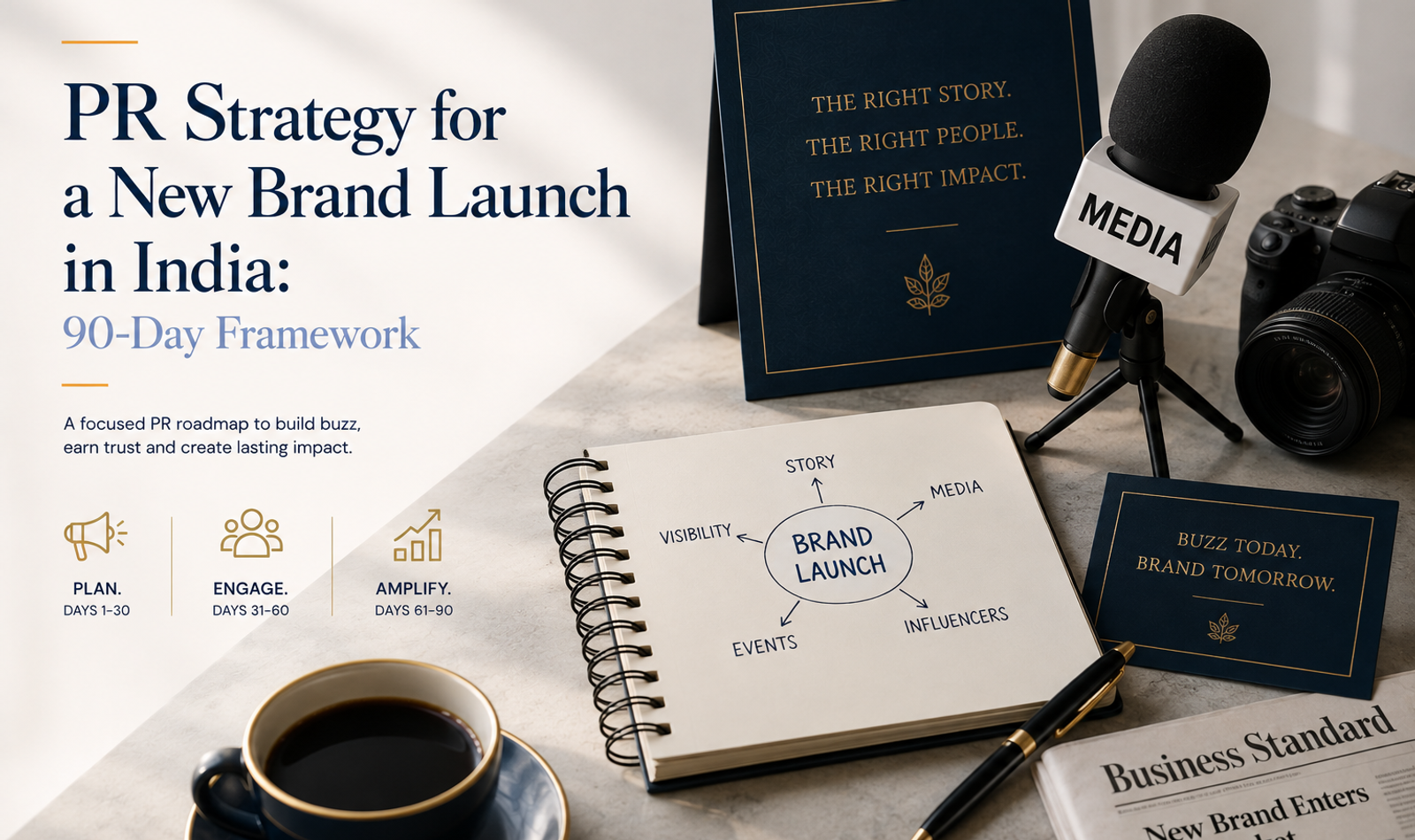 PR strategy for a new brand launch in India with media, influencers and launch campaign planning