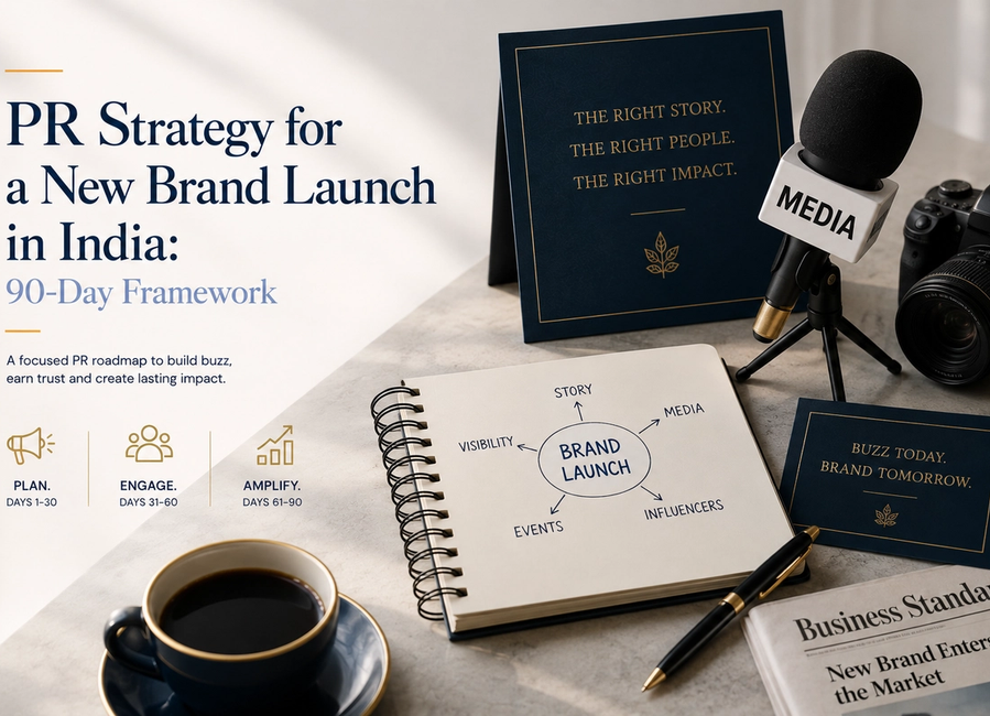 PR strategy for a new brand launch in India with media, influencers and launch campaign planning