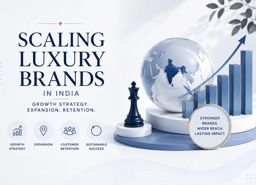 Luxury brand growth roadmap for India showing premium positioning, market expansion, customer retention, digital strategy and brand equity.