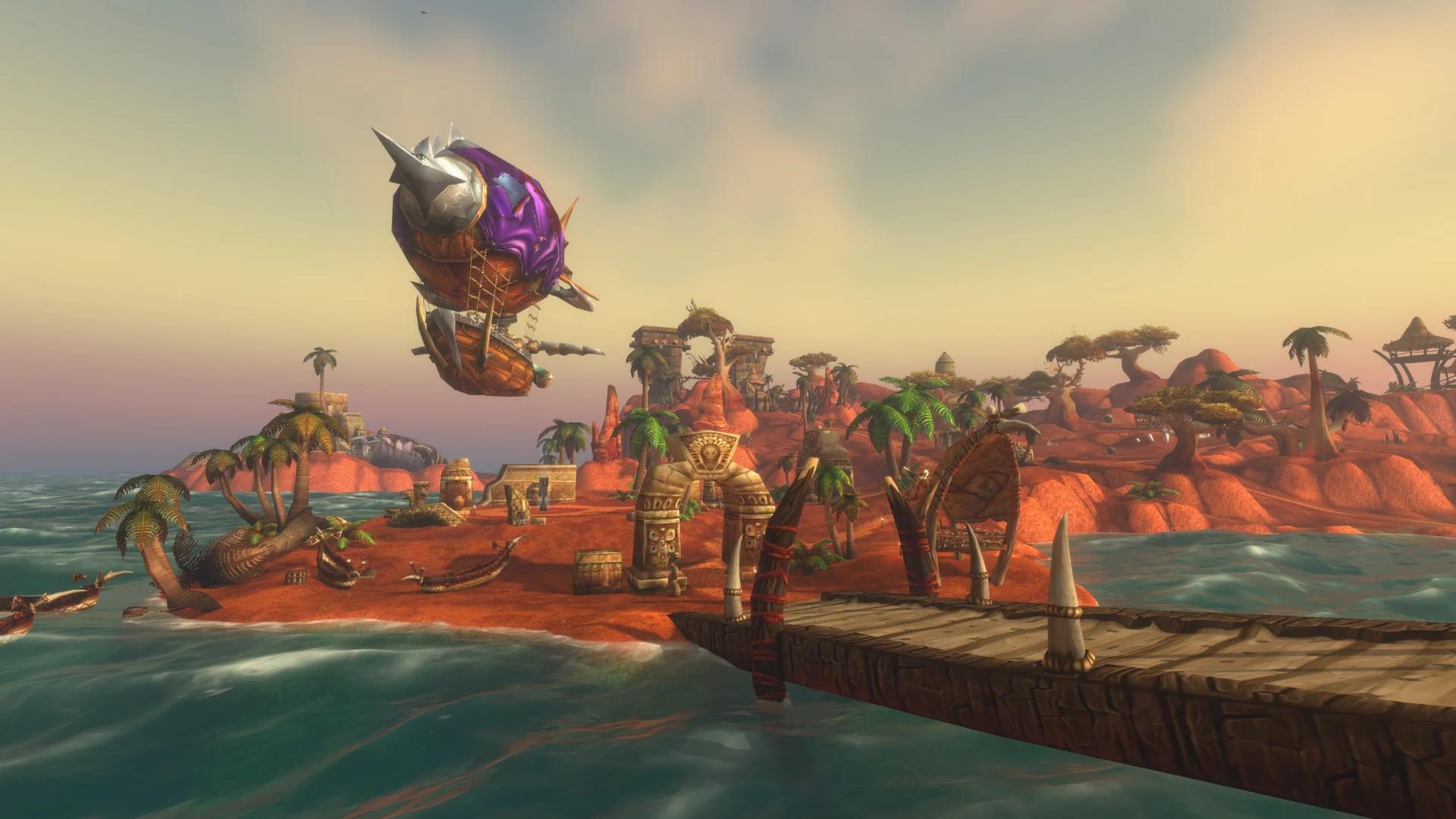 A zeppelin over the Darkspear Islands