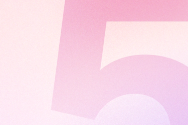 a pink background with the number 5 on it