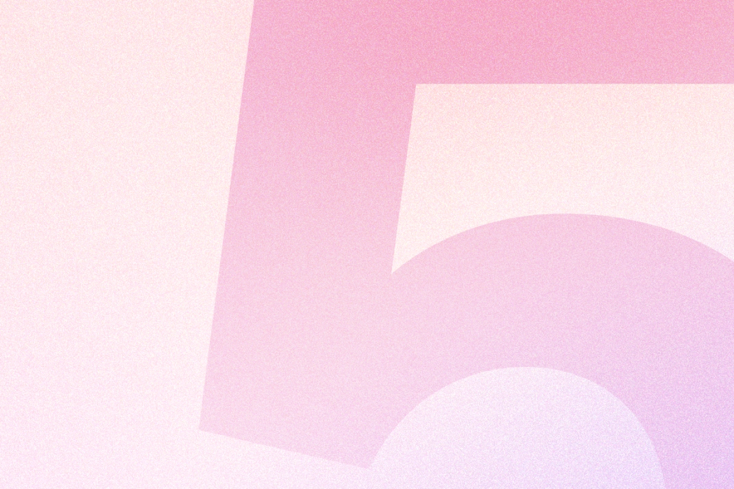 a pink background with the number 5 on it