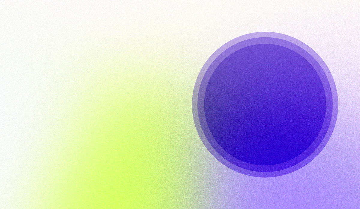 a purple circle on a green and white background