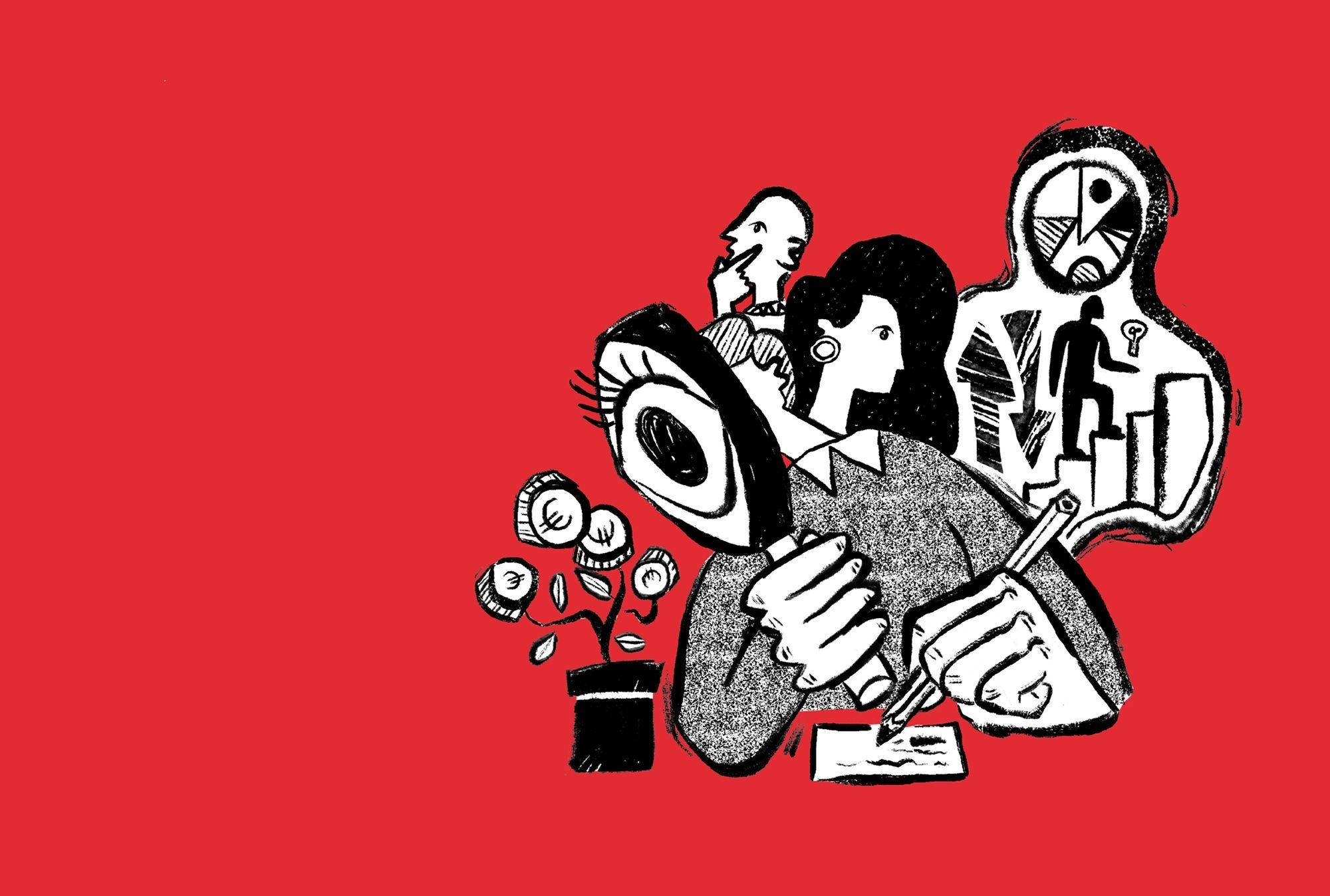 Illustratie van Voorblijvers: Een Team EIFFEL professional aan het werk