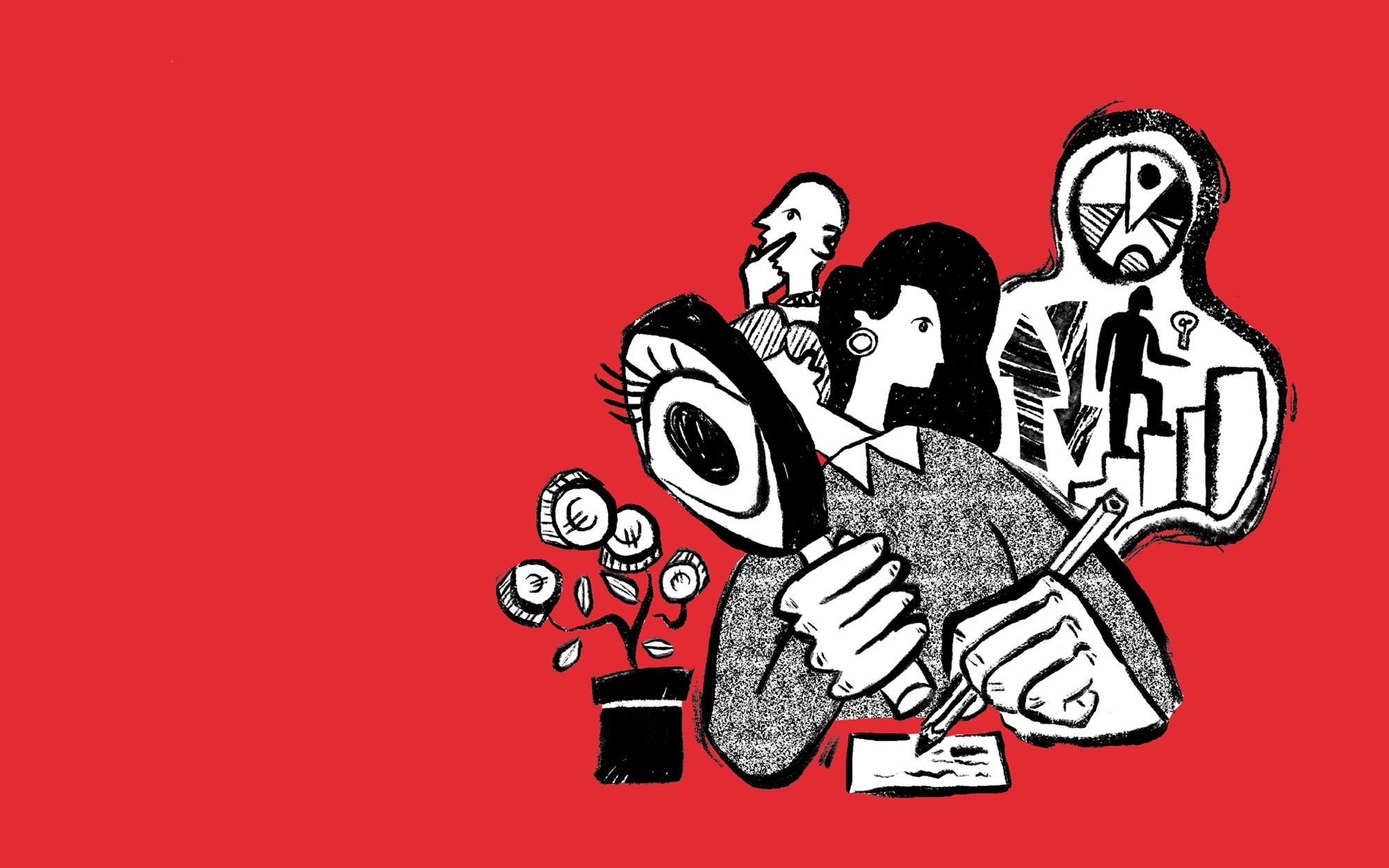 Illustratie van Voorblijvers: Een Team EIFFEL professional aan het werk