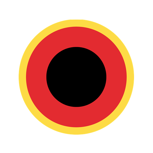 Pictogram met rode en gele cirkel