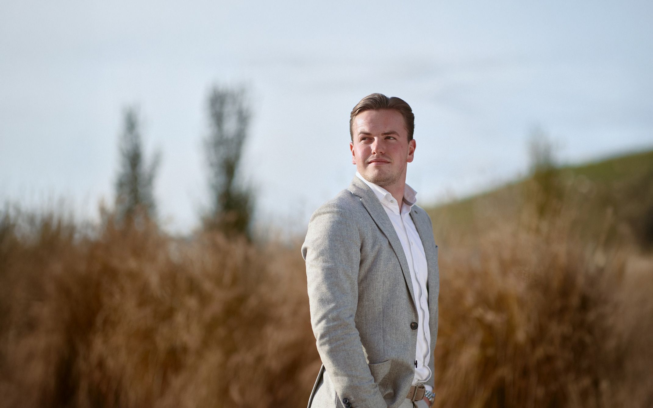 Man in green environment
