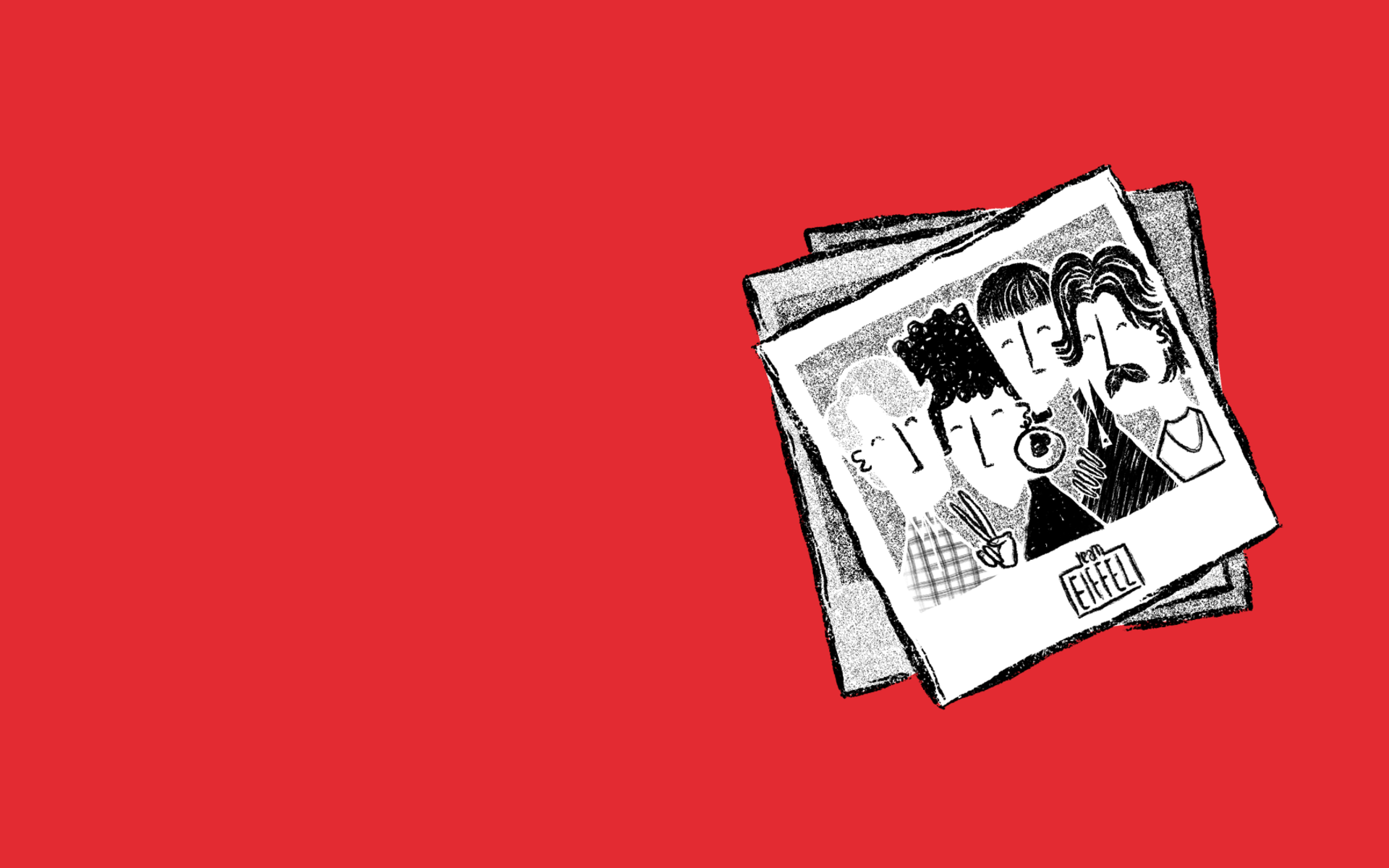 Illustratie van een polaroidfoto's met collega's