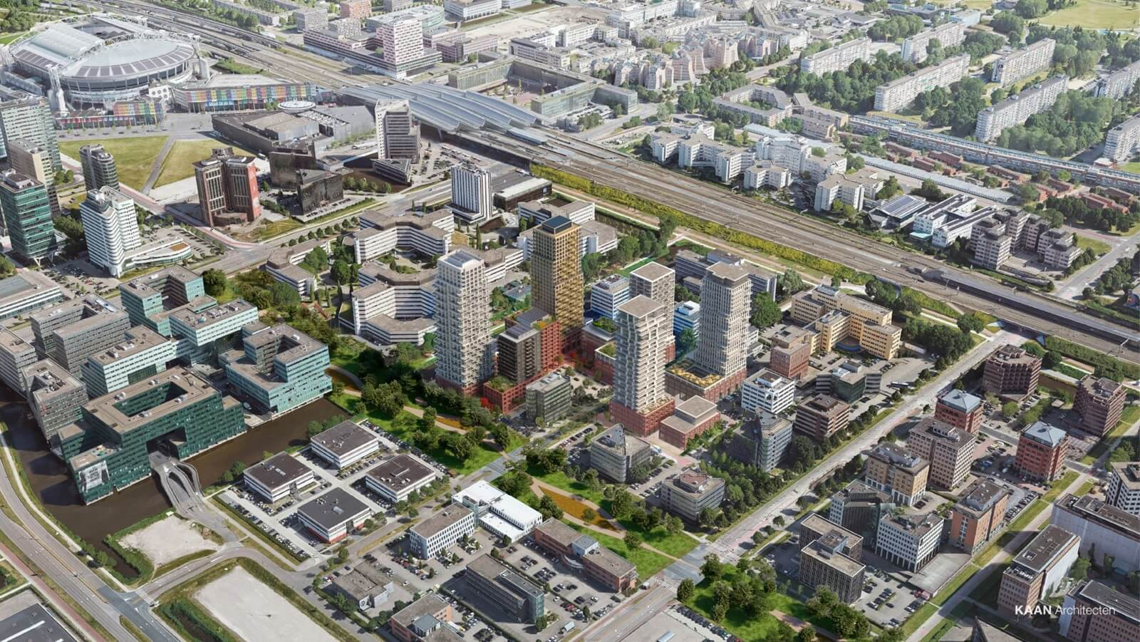 Air photo Amstel III-area in Amsterdam-Zuidoost